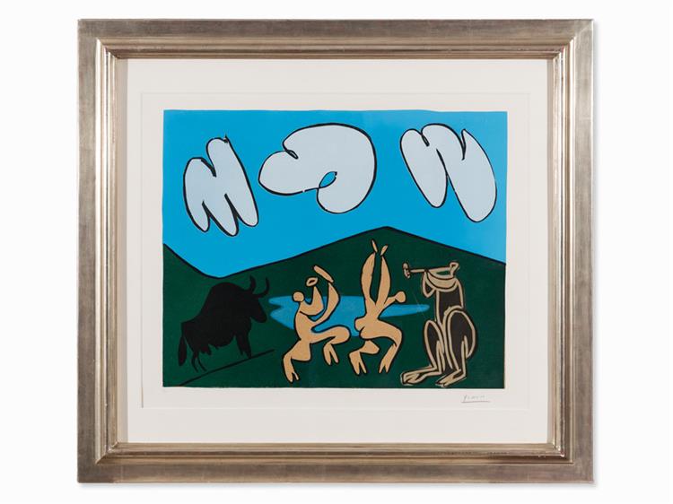 Pablo Picasso Classical Oil Painting Bacchanale Au Taureau Noir